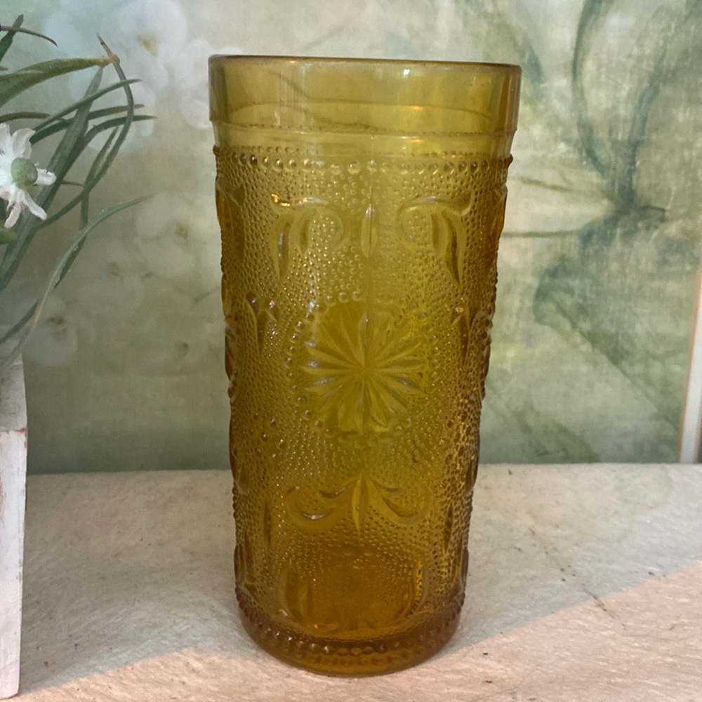 Brockway Glass American Concord Amber Flat Tumbler 8-9 oz